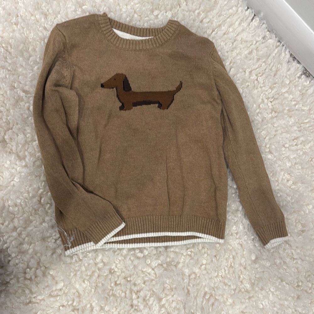 Janie and jack sweater Weiner dog